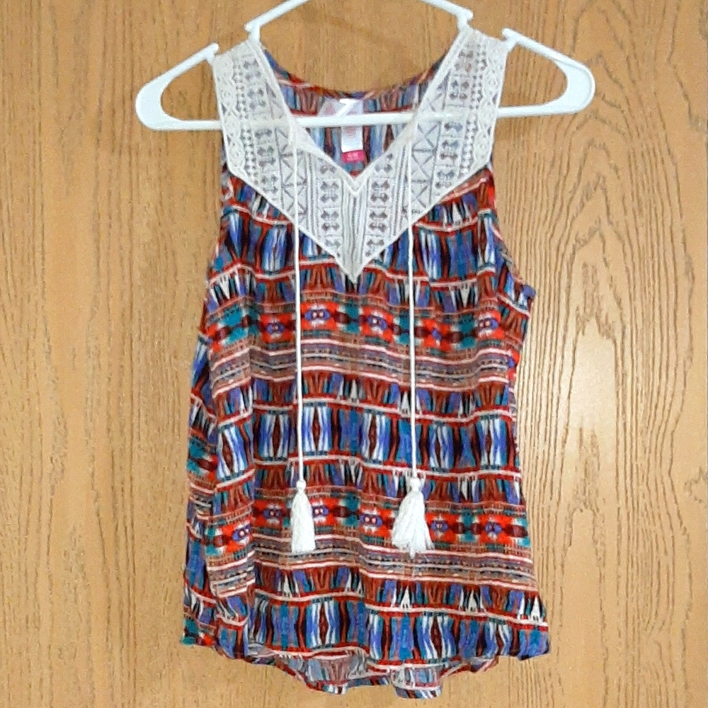 Womens patterned and multicolored tank top